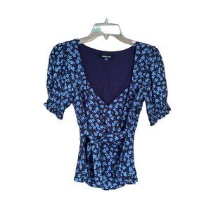 Sugar Lips Wrap Blouse Blue S